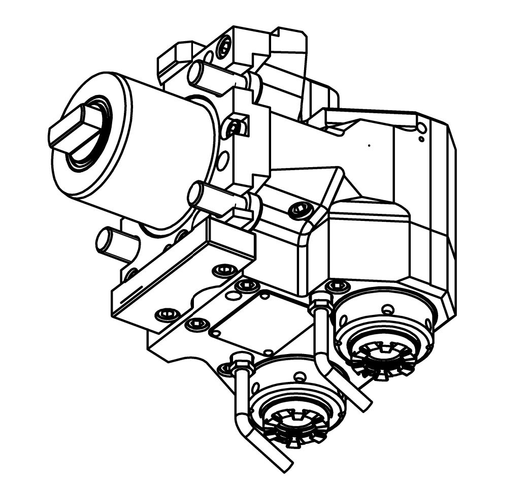 Angetriebenes Werkzeug BMT60 Winkel-
Einheit 90°, 2-Spindler einseitig Angetriebenes Werkzeug BMT60 Winkel-
Einheit 90°, 2-Spindler einseitig
