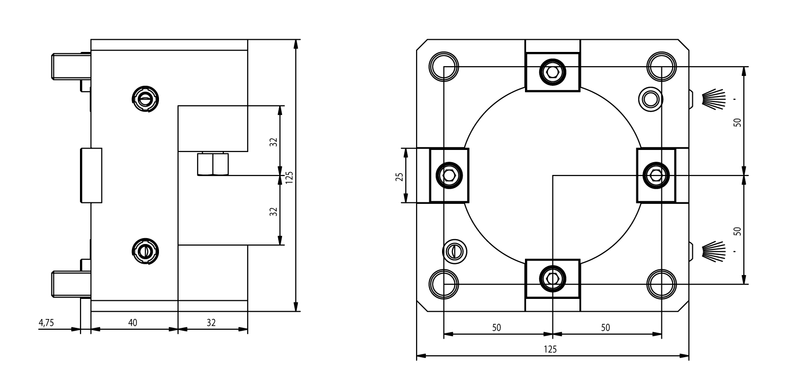 Statisches Werkzeug BMT85 Vierkant-Queraufnahme Statisches Werkzeug BMT85 Vierkant-Queraufnahme