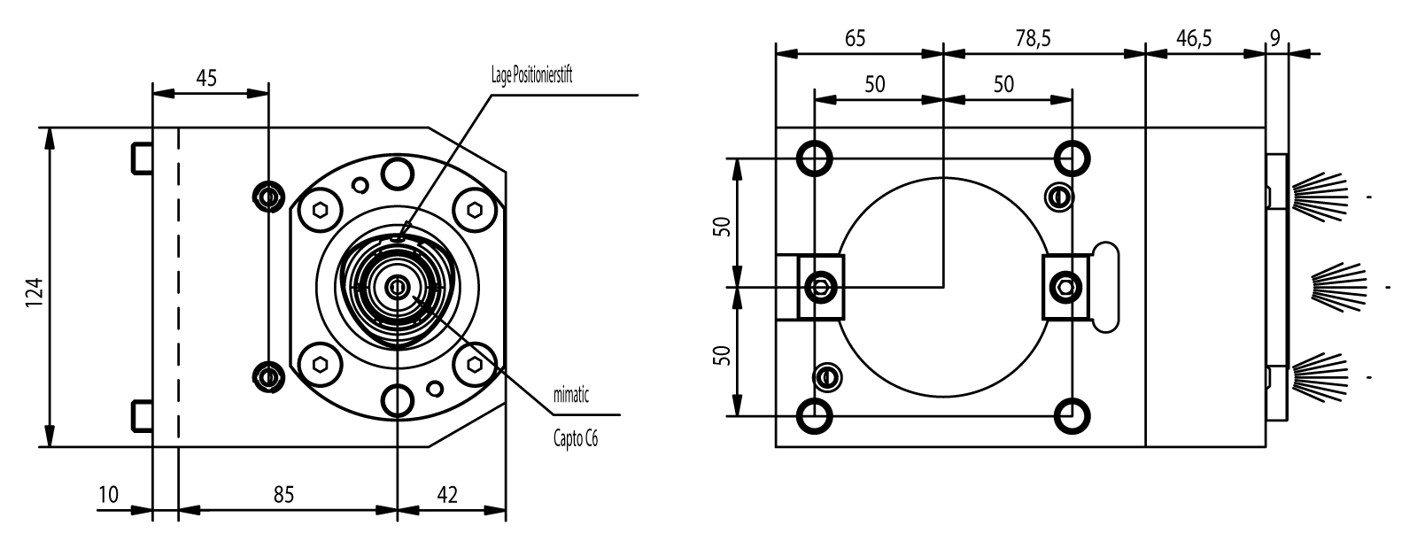 Statisches Werkzeug BMT85 Kombihalter Statisches Werkzeug BMT85 Kombihalter