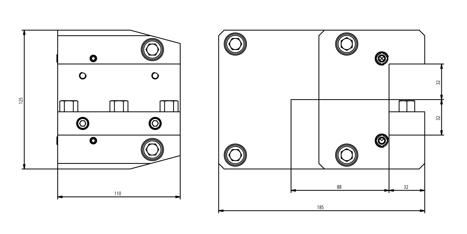 Statisches Werkzeug BMT85 Vierkant-Längsaufnahme Statisches Werkzeug BMT85 Vierkant-Längsaufnahme