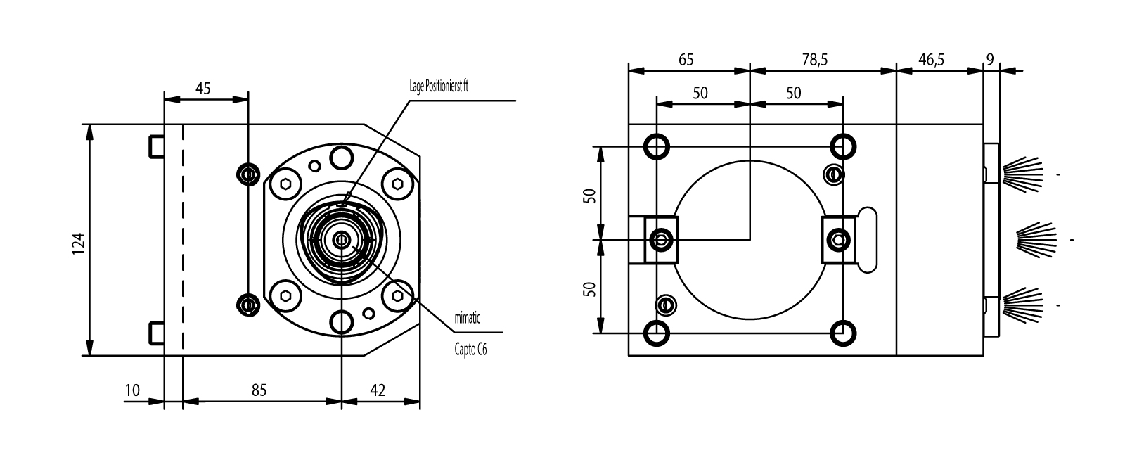 Statisches Werkzeug BMT85 Kombihalter Statisches Werkzeug BMT85 Kombihalter