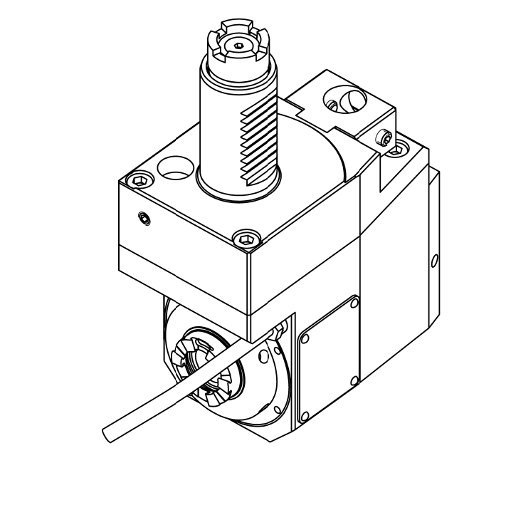 Angetriebenes Werkzeug VDI30 Winkel-Einheit 90°, versetzt für Gegenspindel Angetriebenes Werkzeug VDI30 Winkel-Einheit 90°, versetzt für Gegenspindel