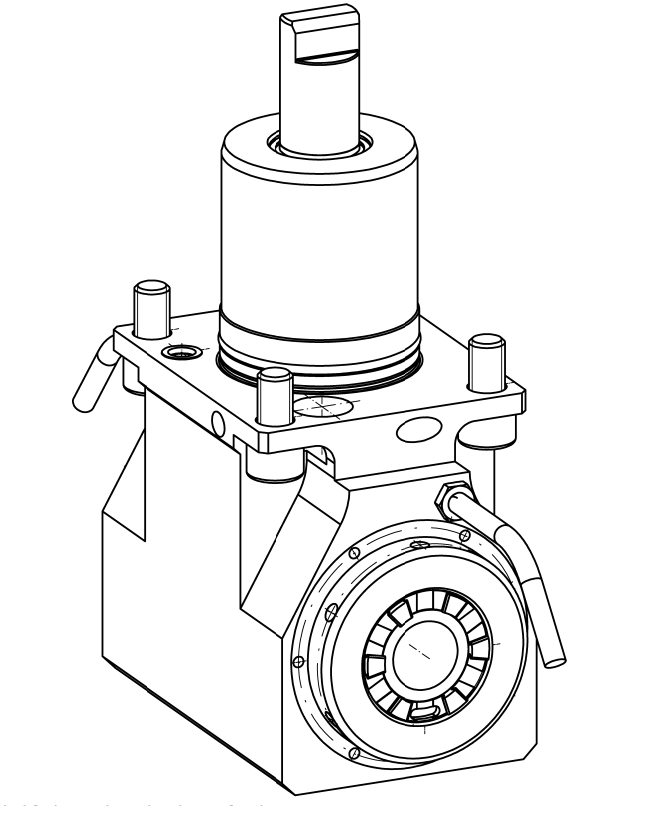 Angetriebenes Werkzeug BMT55.4 Winkel-Einheit 90°, 2-Spindler Angetriebenes Werkzeug BMT55.4 Winkel-Einheit 90°, 2-Spindler