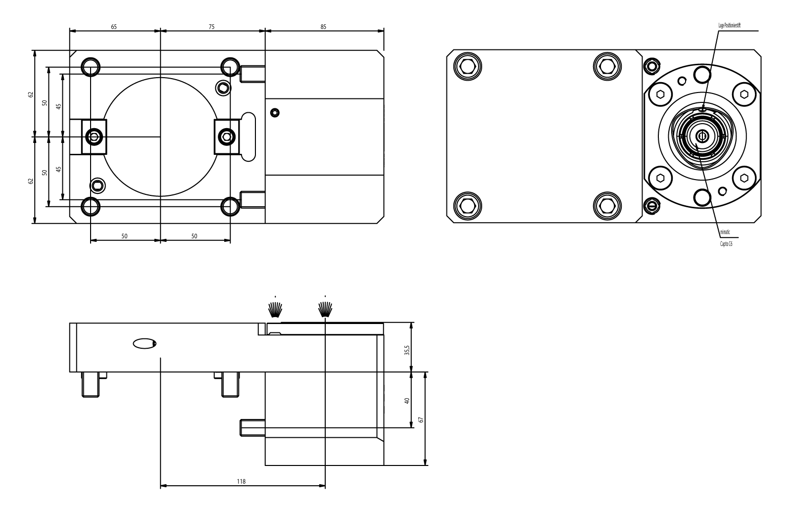 Statisches Werkzeug BMT85 DrehLängsaufnahme Statisches Werkzeug BMT85 DrehLängsaufnahme