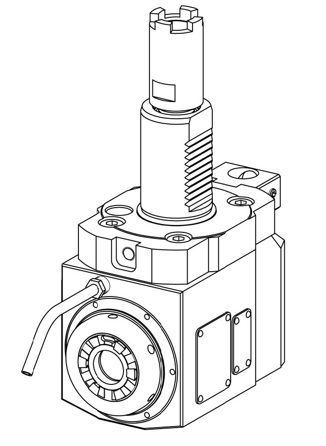 Angetriebenes Werkzeug VDI40 Winkel-Einheit 90°